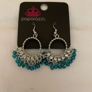 Paparazzi Silver and Blue Dangle Earrings